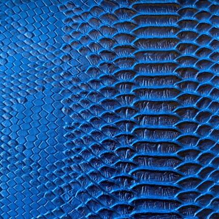 blue snake embossed fabric