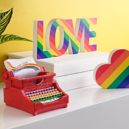 rainbow themed decor items