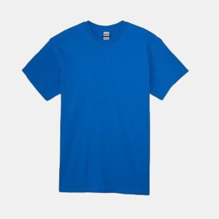 blue crew neck t-shirt