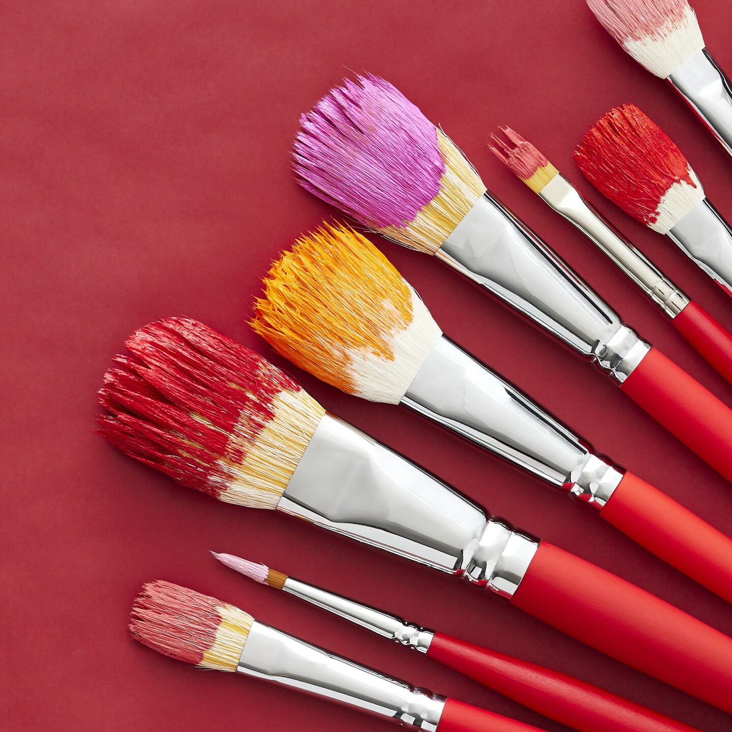 art supplies featuring paint brushes