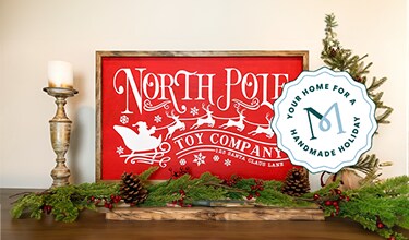 Makerplace handmade holiday north pole christmas decor sign