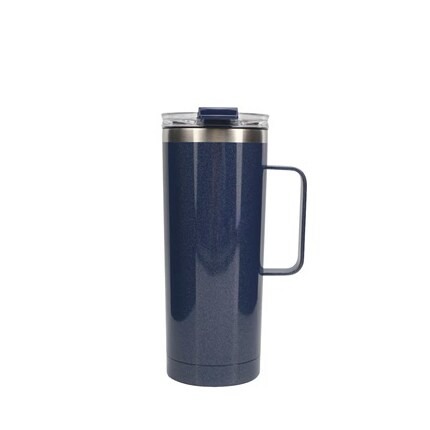 navy coffee tumbler with handle