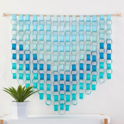 blue ombre paper chain wall hanging