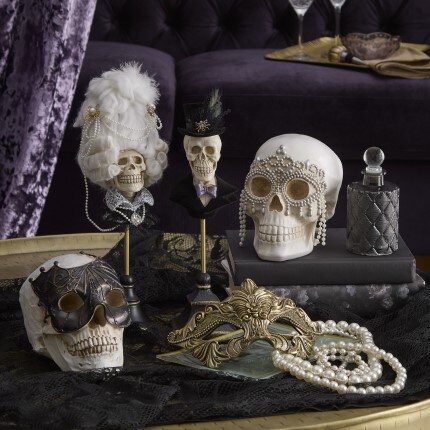 Halloween Dead Regency Decor Collection featuring tabletop decor skulls