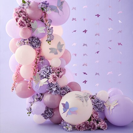 purple balloon arch