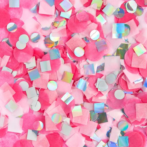 pink and silver confetti