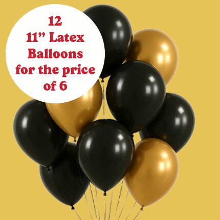 new years black and gold balloons