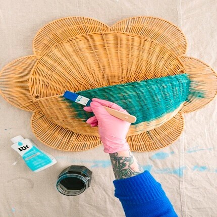 Basket & blue rit dye