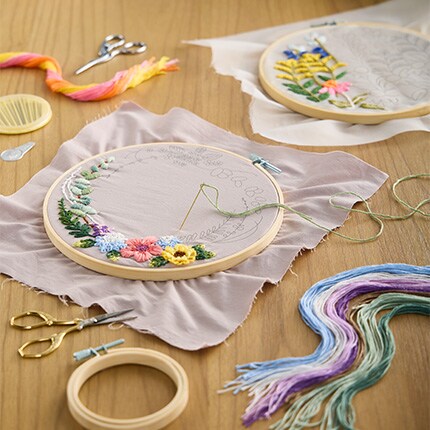 fabric in blue and white print