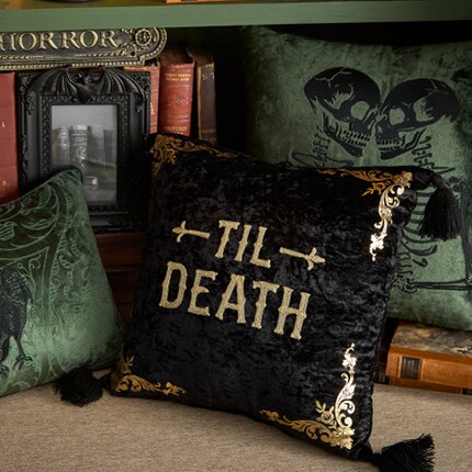 Fun bright colored Halloween decor 