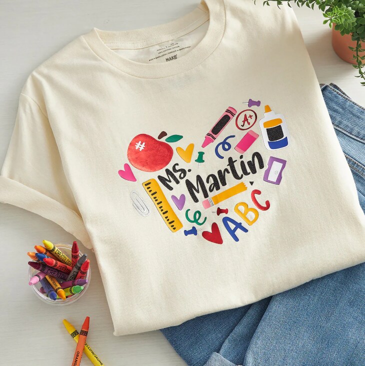 Personalized t-shirt for a teacher. 