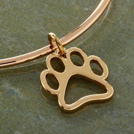 gold open paw charm on chain