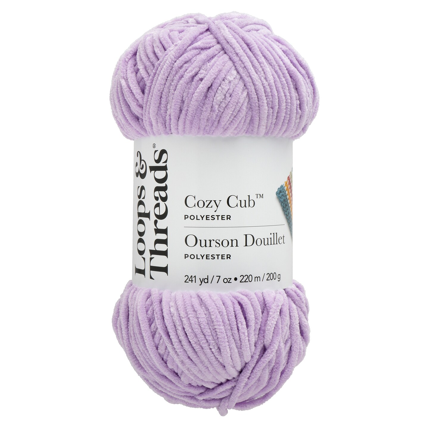 cozy cub yarn in a lilac shade