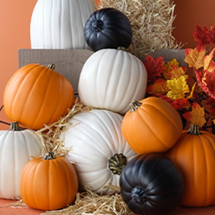 Orange, white and black decorative Pumpkin