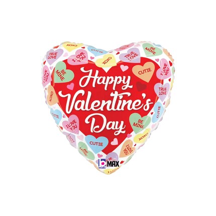 Valentines themed inflated balloons