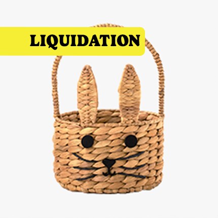 panier de Pâques en jacinthe d'eau en forme de lapin