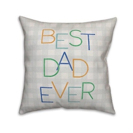 plaid pillow with best dad ever