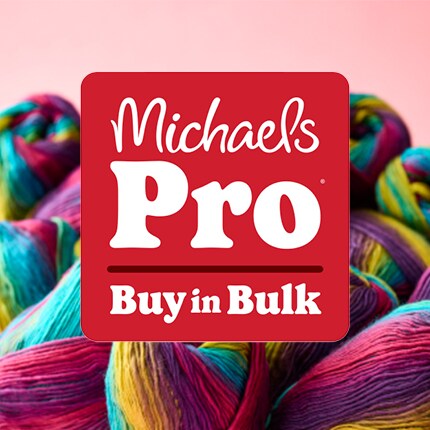 Michaels Pro pack logo overlay on stacks of construction paper
