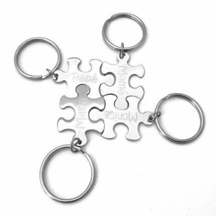 iGifties silver personalized puzzle key chain pieces 