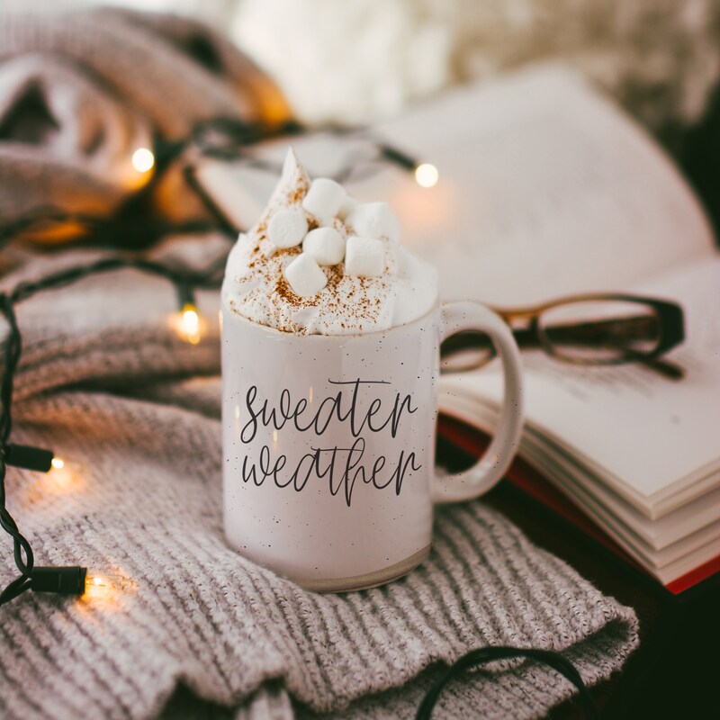 sweater weather mug lifestyle shot