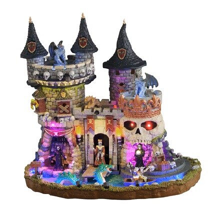 witch themed Halloween decor village house