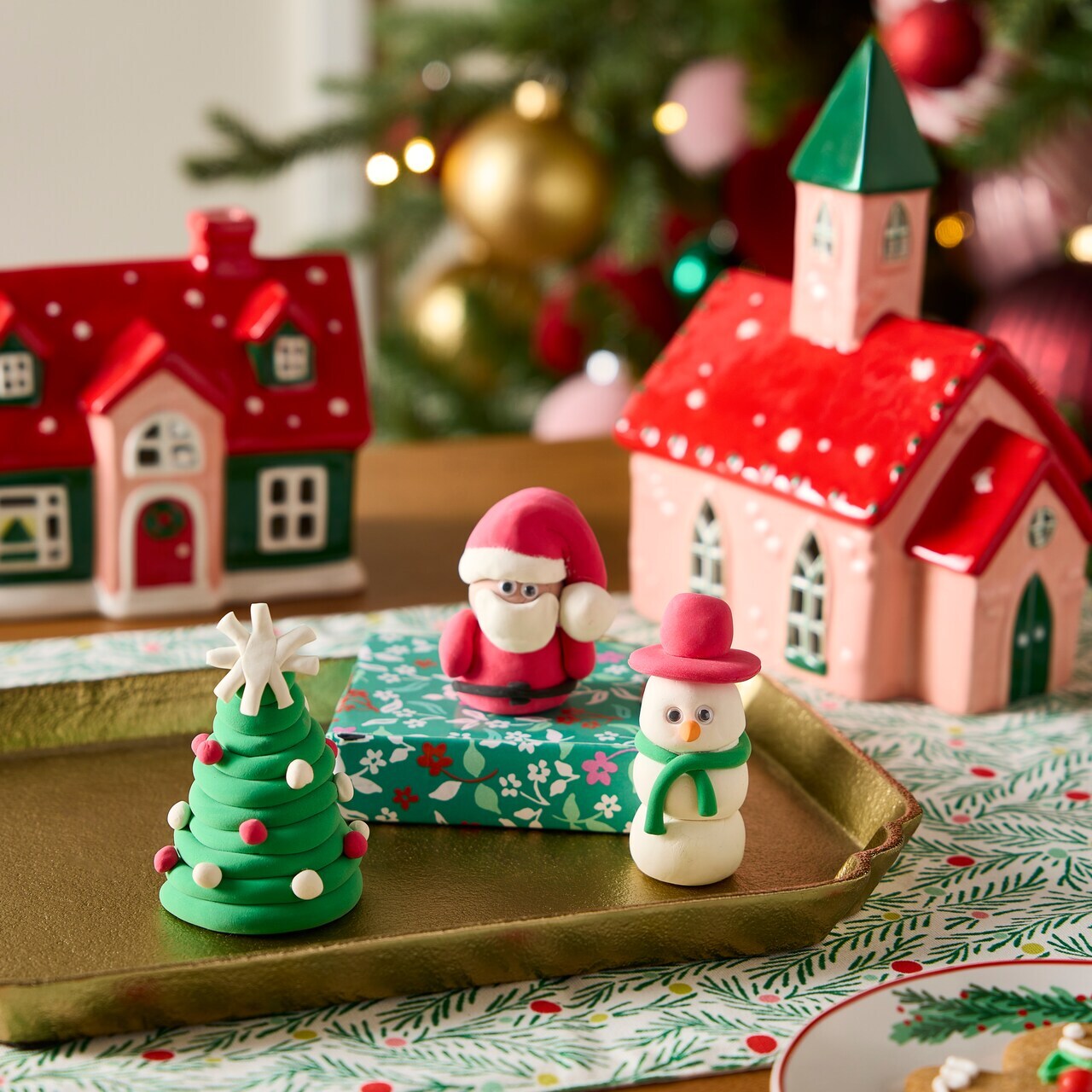 Use air dry clay to make your own holiday-inspired figurines!