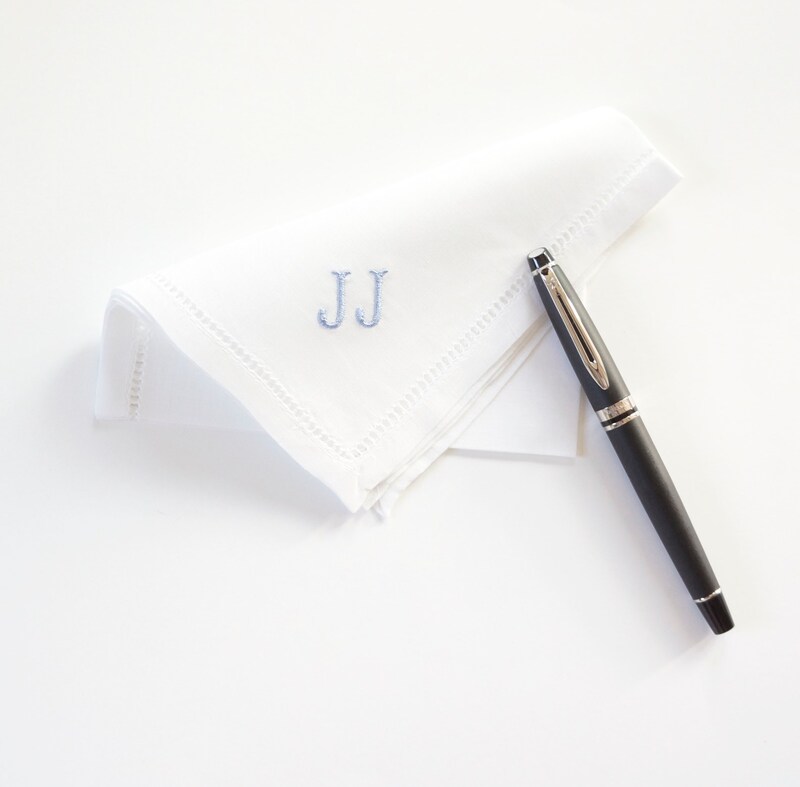 monogrammed pocket square