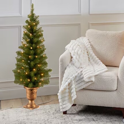 4ft. Pre-Lit Montclair Spruce Entrance Artificial Christmas Tree with Clear Light