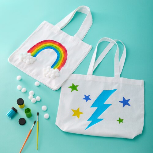 Painted tote bags