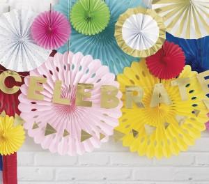 Party decorations in rainbow colors