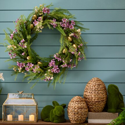 Floral wreath on a wall