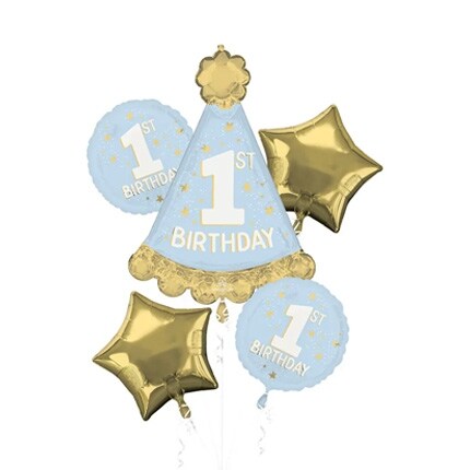boys first birthday balloon assortment