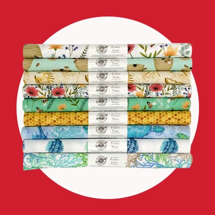 Crafting fabric in yellow, pink and blue