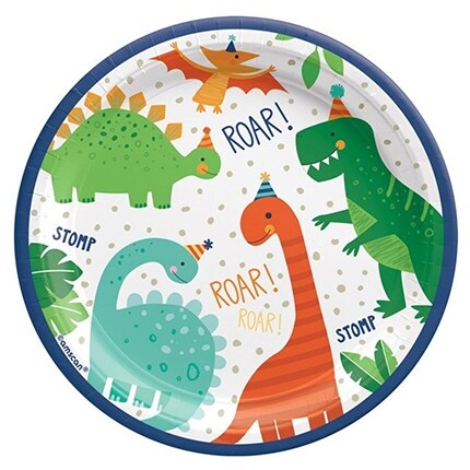 Dinosaur roar party plates
