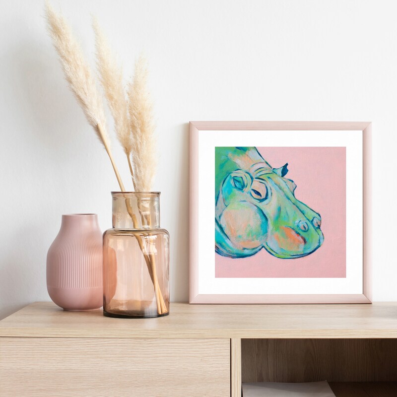 hippo wall art