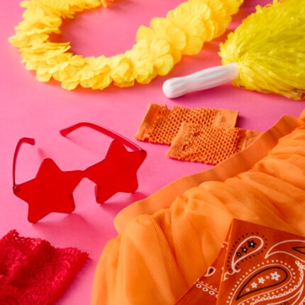 Party wearables in a rainbow of colors