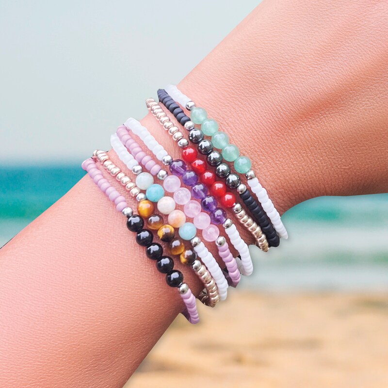 gemstone beaded bracelet