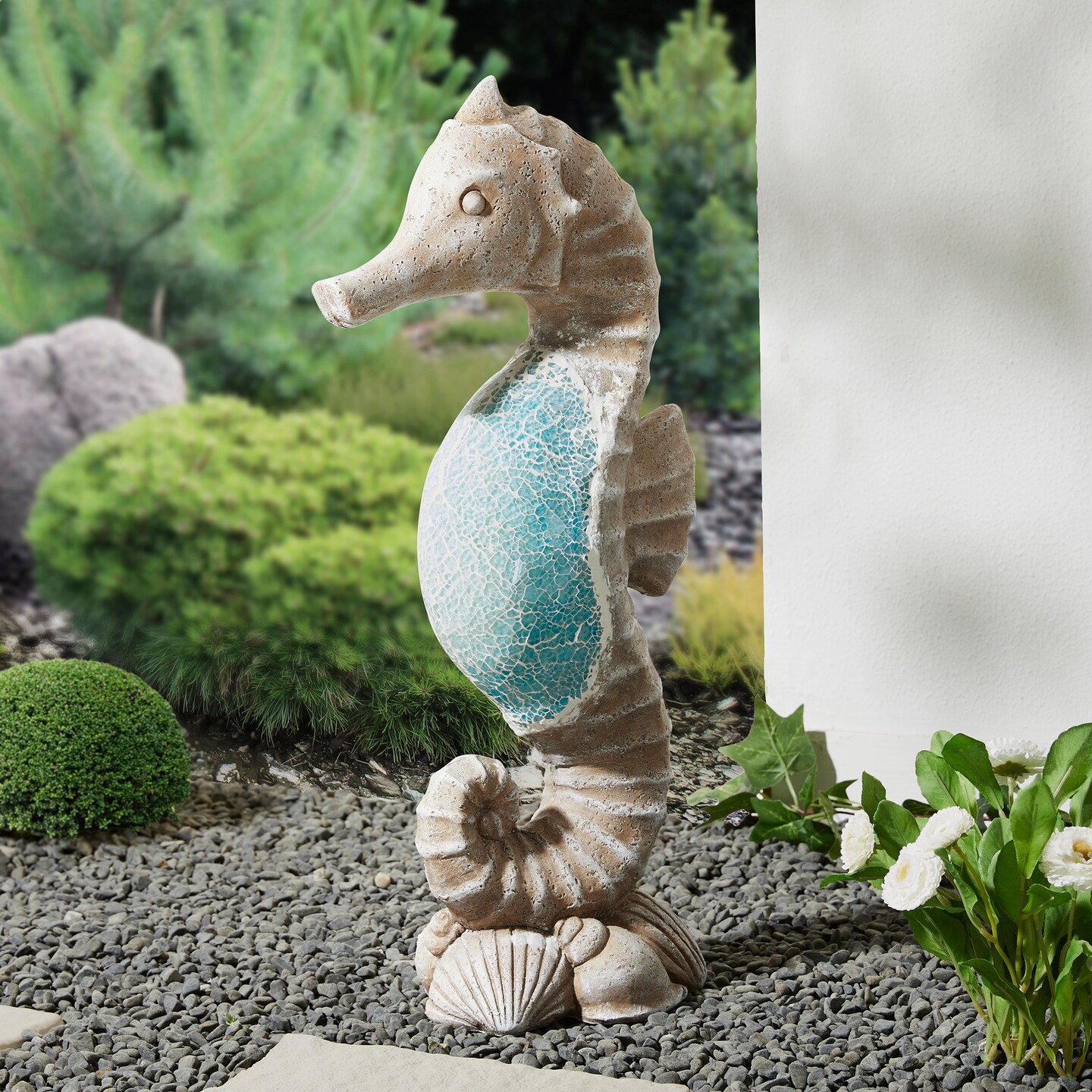 Glitzhome Seahorse Statue