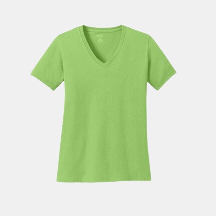 lime green v-neck t-shirt