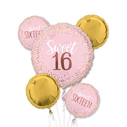 sweet 16 birthday balloon bundled filled with helium