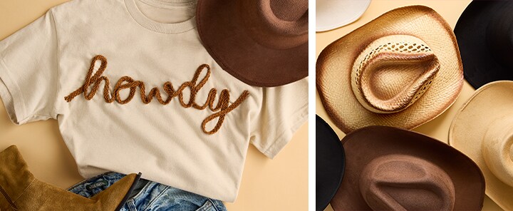 howdy tshirt & cowboy hat