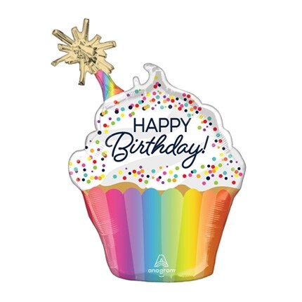 cupcake and dots helium filled balloon