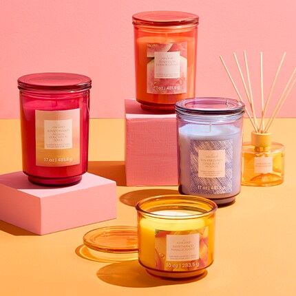 Bougies en cire d'été aux couleurs vives