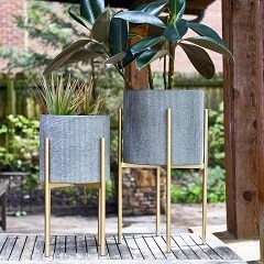 Gray pots & planters