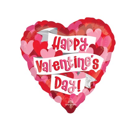 Valentines themed inflated balloons