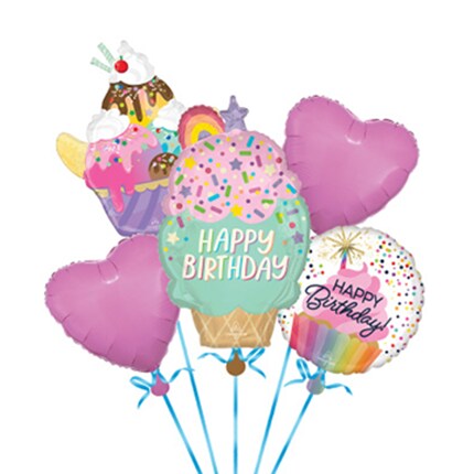 sundae themed and pink heart balloon bundles