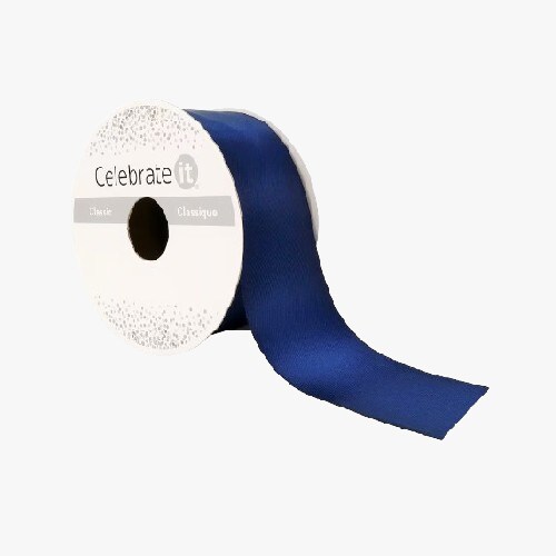 spool of navy satin ribbon