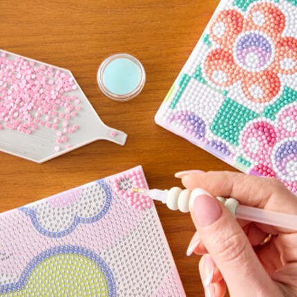 hand painting with diamond gem art