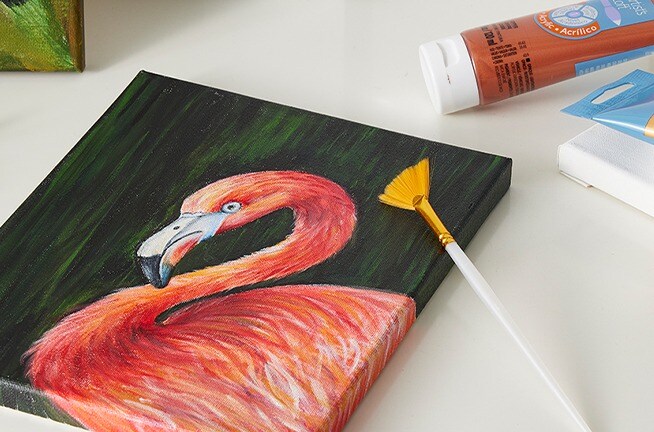 flamingo painting