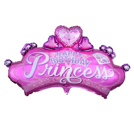 round princess happy birthday balloon